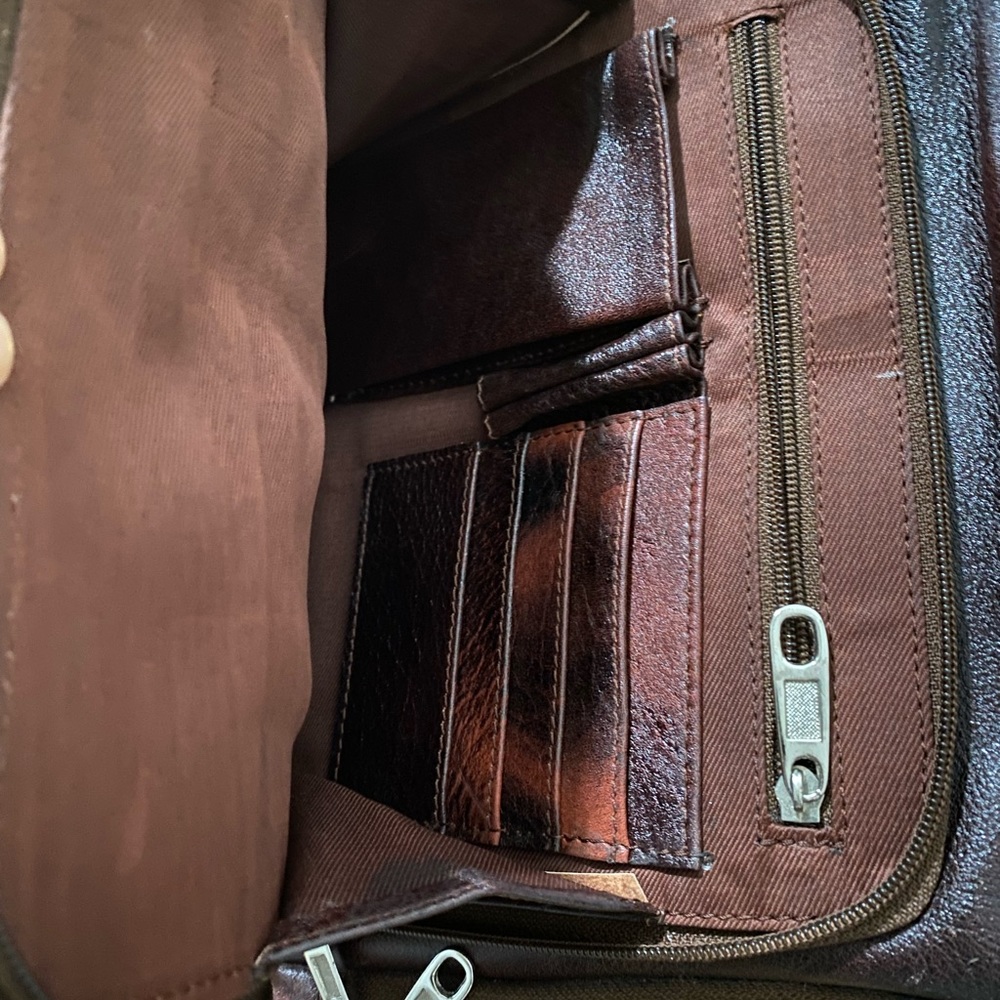 Faux Leather Travel Backpack Brown - Picture 6 of 13